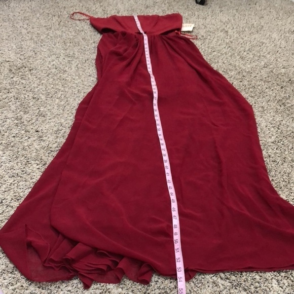 NWT Fame & Partners Formal Gown Maxi Dress Size 6 Red Cut Out Sides Strapless - Picture 9 of 9
